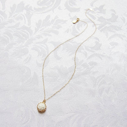 Mini Porcelain Rose Charm Gold-Filled Necklace