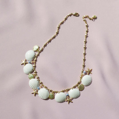 Little Mermaid Porcelain Seashell Necklace