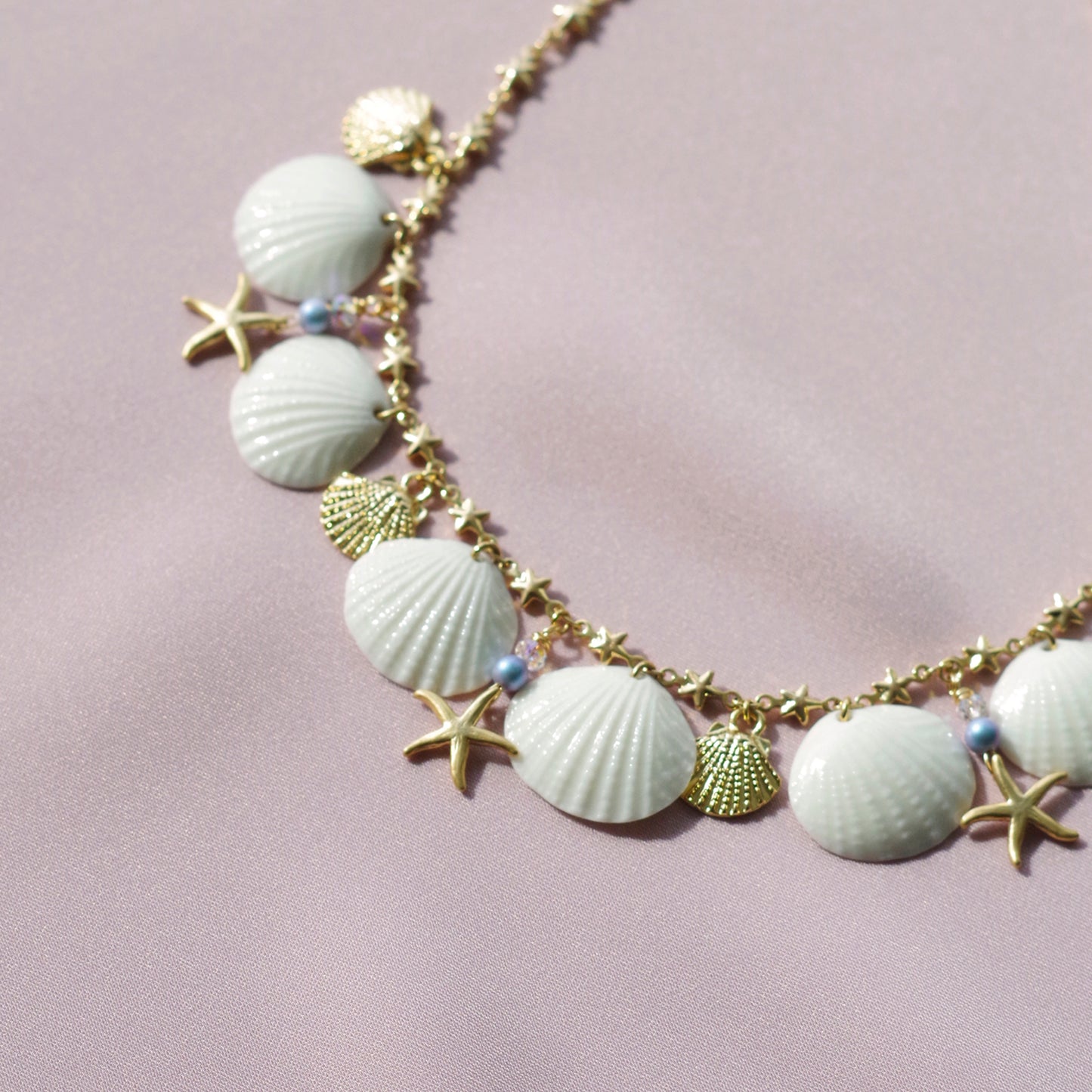 Little Mermaid Porcelain Seashell Necklace