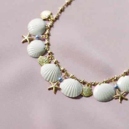 Little Mermaid Porcelain Seashell Necklace