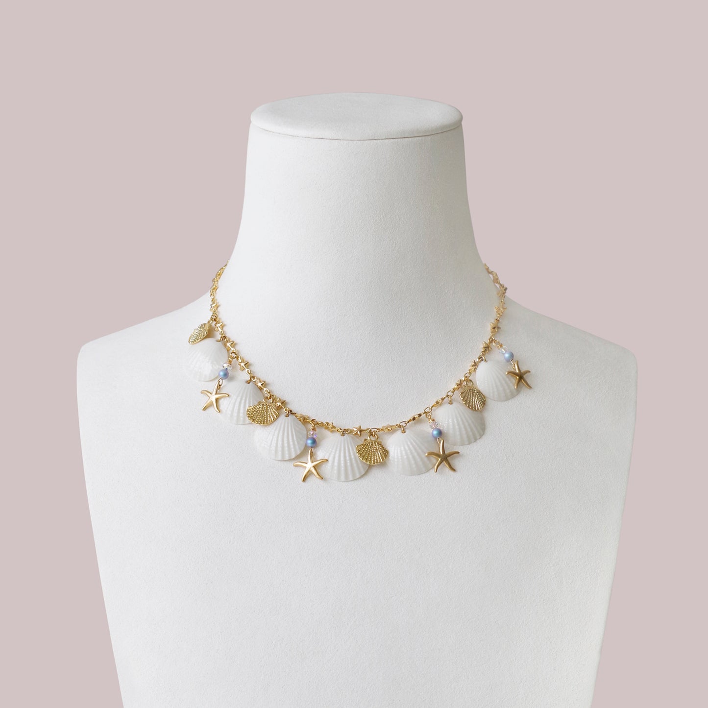 Little Mermaid Porcelain Seashell Necklace