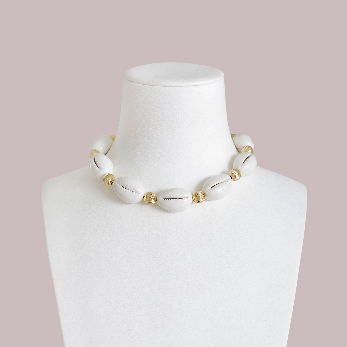 Porcelain Cowrie Shell Collar Necklace