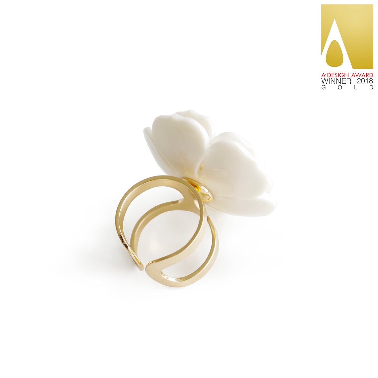 Porcelain Plum Blossom Statement Ring