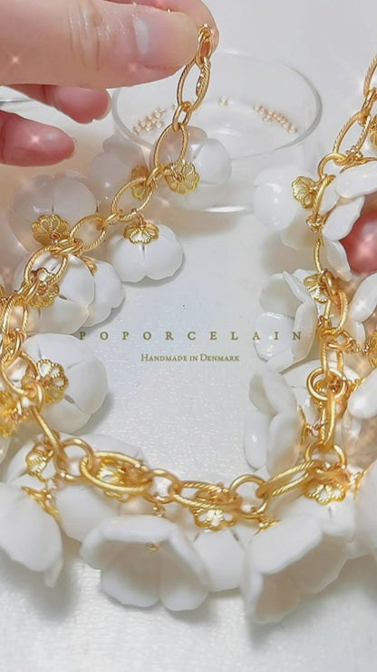 Porcelain Plum Blossom Cluster Necklace